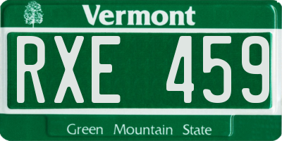 VT license plate RXE459