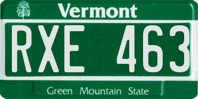 VT license plate RXE463