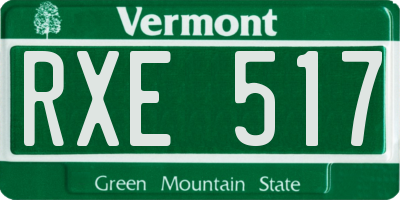 VT license plate RXE517