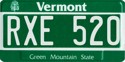 VT license plate RXE520