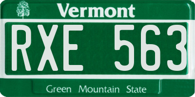 VT license plate RXE563