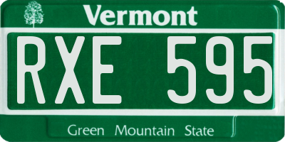 VT license plate RXE595