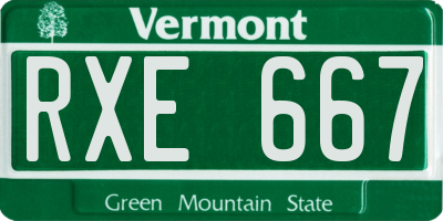 VT license plate RXE667