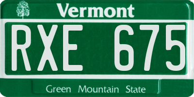 VT license plate RXE675