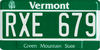 VT license plate RXE679