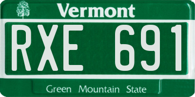 VT license plate RXE691
