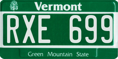 VT license plate RXE699