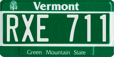 VT license plate RXE711