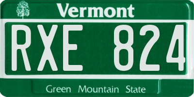 VT license plate RXE824