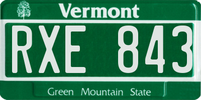 VT license plate RXE843