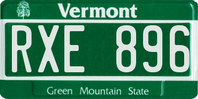 VT license plate RXE896