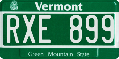 VT license plate RXE899