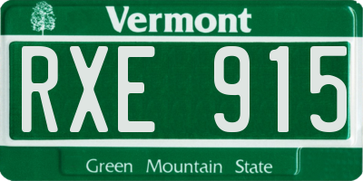 VT license plate RXE915