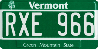VT license plate RXE966
