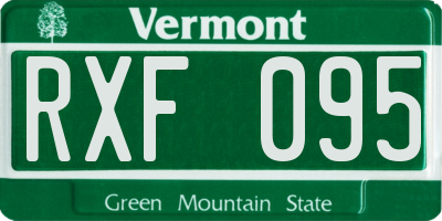 VT license plate RXF095