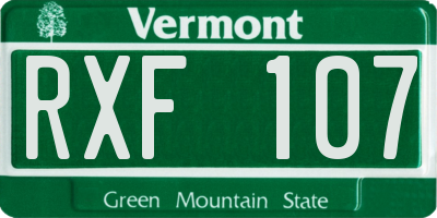 VT license plate RXF107