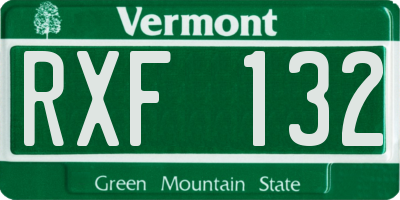 VT license plate RXF132
