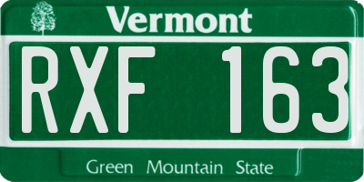 VT license plate RXF163