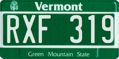 VT license plate RXF319