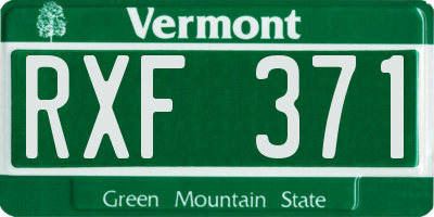 VT license plate RXF371