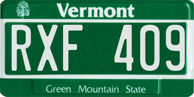 VT license plate RXF409