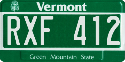 VT license plate RXF412