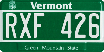 VT license plate RXF426