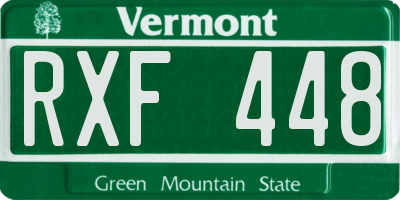 VT license plate RXF448