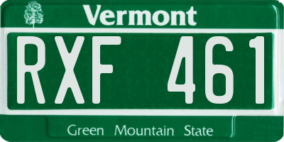 VT license plate RXF461
