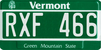 VT license plate RXF466