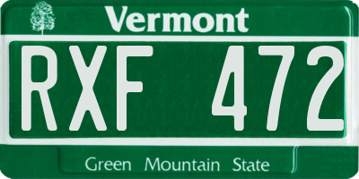 VT license plate RXF472