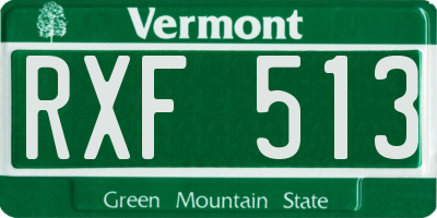 VT license plate RXF513