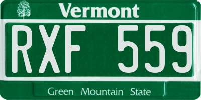 VT license plate RXF559