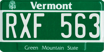 VT license plate RXF563