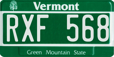 VT license plate RXF568