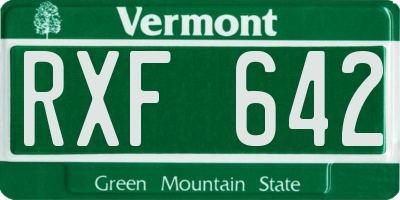 VT license plate RXF642