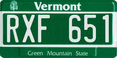 VT license plate RXF651
