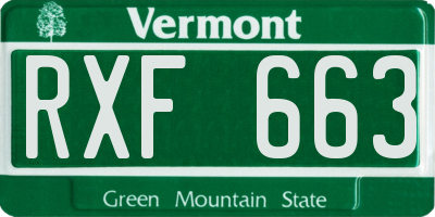 VT license plate RXF663