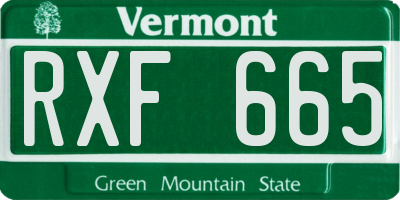 VT license plate RXF665