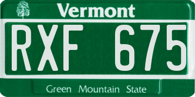 VT license plate RXF675