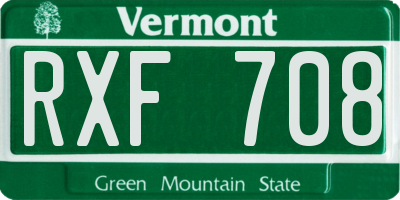 VT license plate RXF708