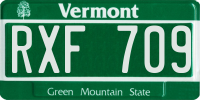 VT license plate RXF709