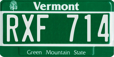 VT license plate RXF714