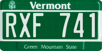 VT license plate RXF741