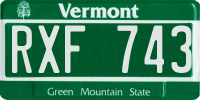 VT license plate RXF743