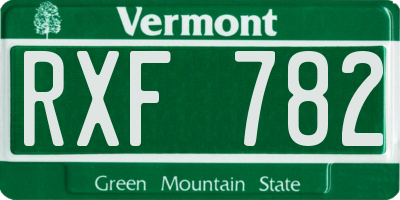 VT license plate RXF782