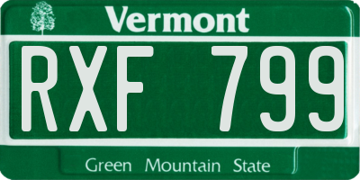 VT license plate RXF799