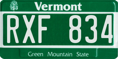 VT license plate RXF834
