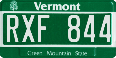 VT license plate RXF844