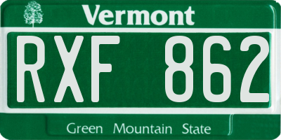 VT license plate RXF862